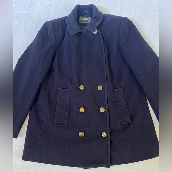 Mackintosh 100% Pure Wool Navy Authentic Peacoat Coat Women’s Sz M/L Sailor READ - Picture 4 of 14
